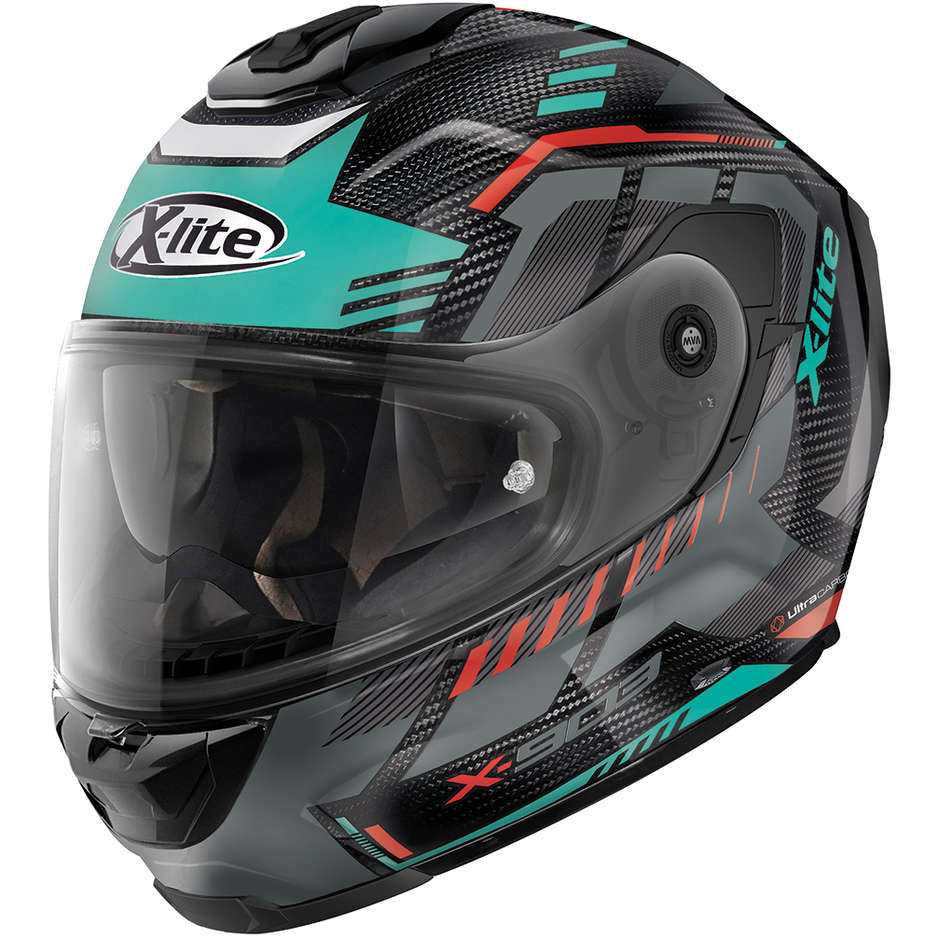 Full Carbon Motorcycle Helmet X-Lite X-903 UC N-Com BACKSTREE 070 Blue