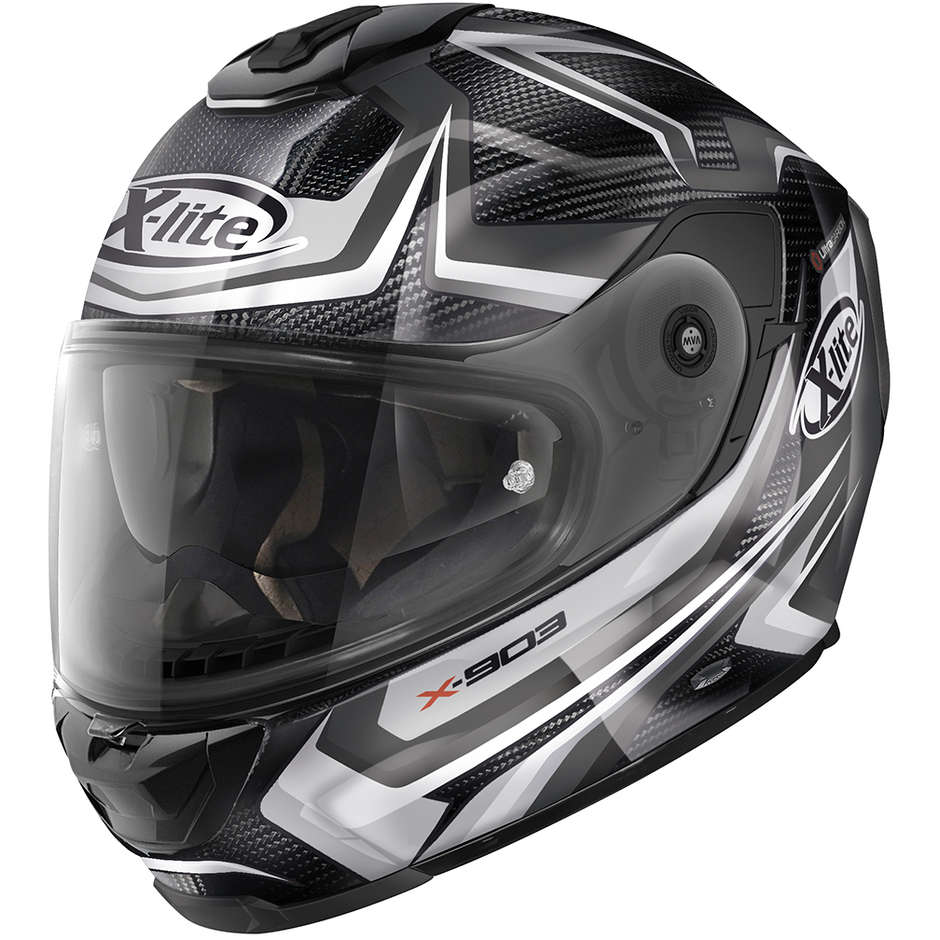 Full Carbon Motorcycle Helmet X-Lite X-903 UC N-Com WARMFLASH 062 White