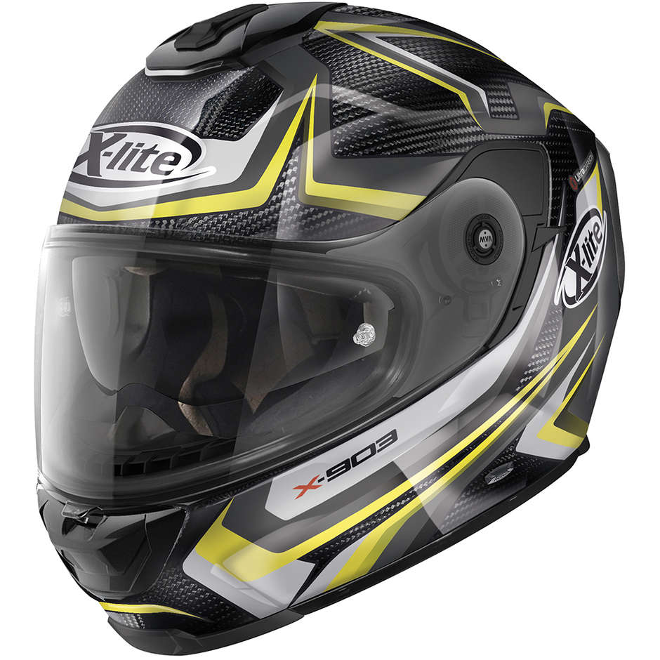 Full Carbon Motorcycle Helmet X-Lite X-903 UC N-Com WARMFLASH 064 Yellow