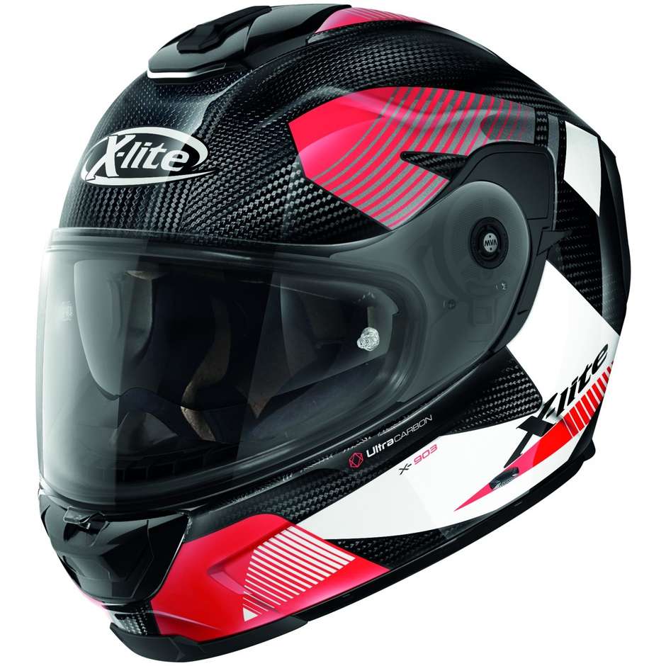 Full Carbon Motorcycle Helmet X-Lite X-903 Ultra Carbon ARCHER N-Com 056 Red