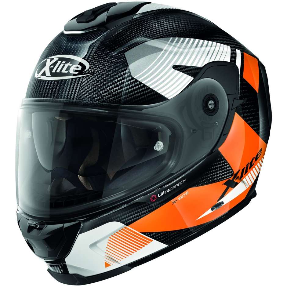 Full Carbon Motorcycle Helmet X-Lite X-903 Ultra Carbon ARCHER N-Com 058 Orange
