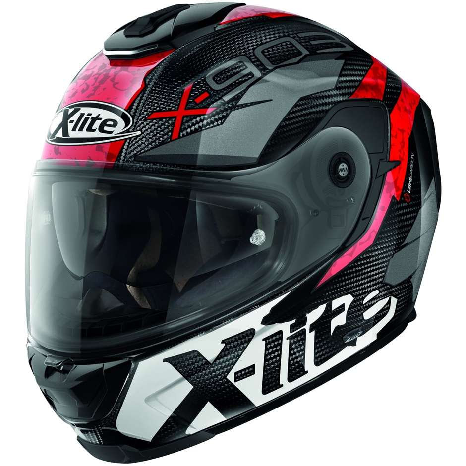 Full Carbon Motorcycle Helmet X-Lite X-903 Ultra Carbon BARRAGE N-Com 053 Red