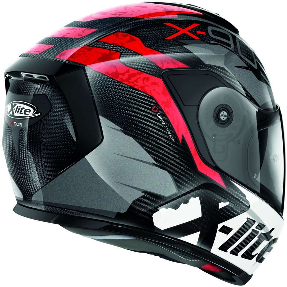 Full Carbon Motorcycle Helmet X-Lite X-903 Ultra Carbon BARRAGE N-Com 053 Red