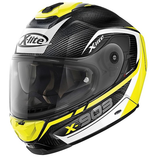 Full Carbon Motorcycle Helmet X-Lite X-903 Ultra Carbon Cavalcade 012 Carbon Yellow