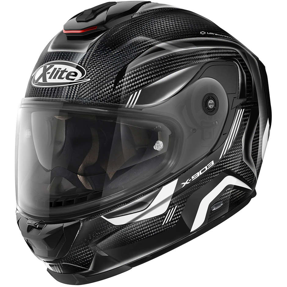 Full Carbon Motorcycle Helmet X-Lite X-903 Ultra Carbon ELEKTRA N-Com 039 White