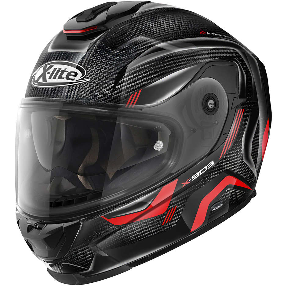 Full Carbon Motorcycle Helmet X-Lite X-903 Ultra Carbon ELEKTRA N-Com 040 Red