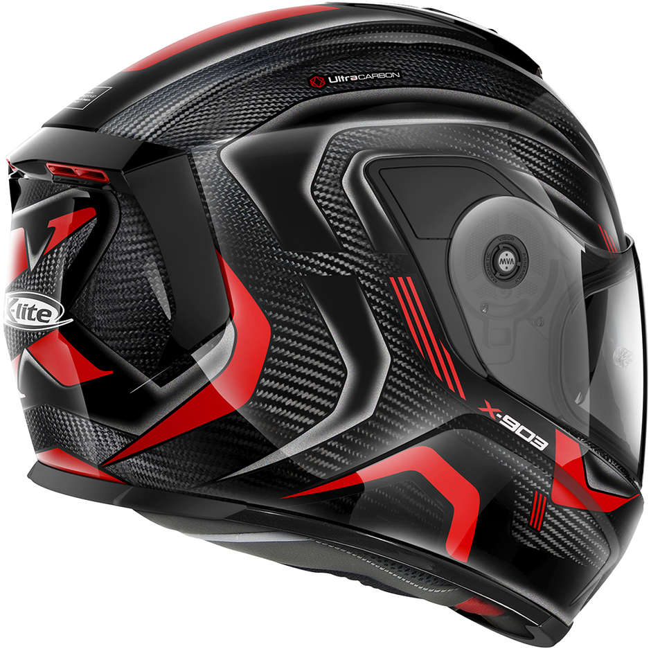 Full Carbon Motorcycle Helmet X-Lite X-903 Ultra Carbon ELEKTRA N-Com 040 Red