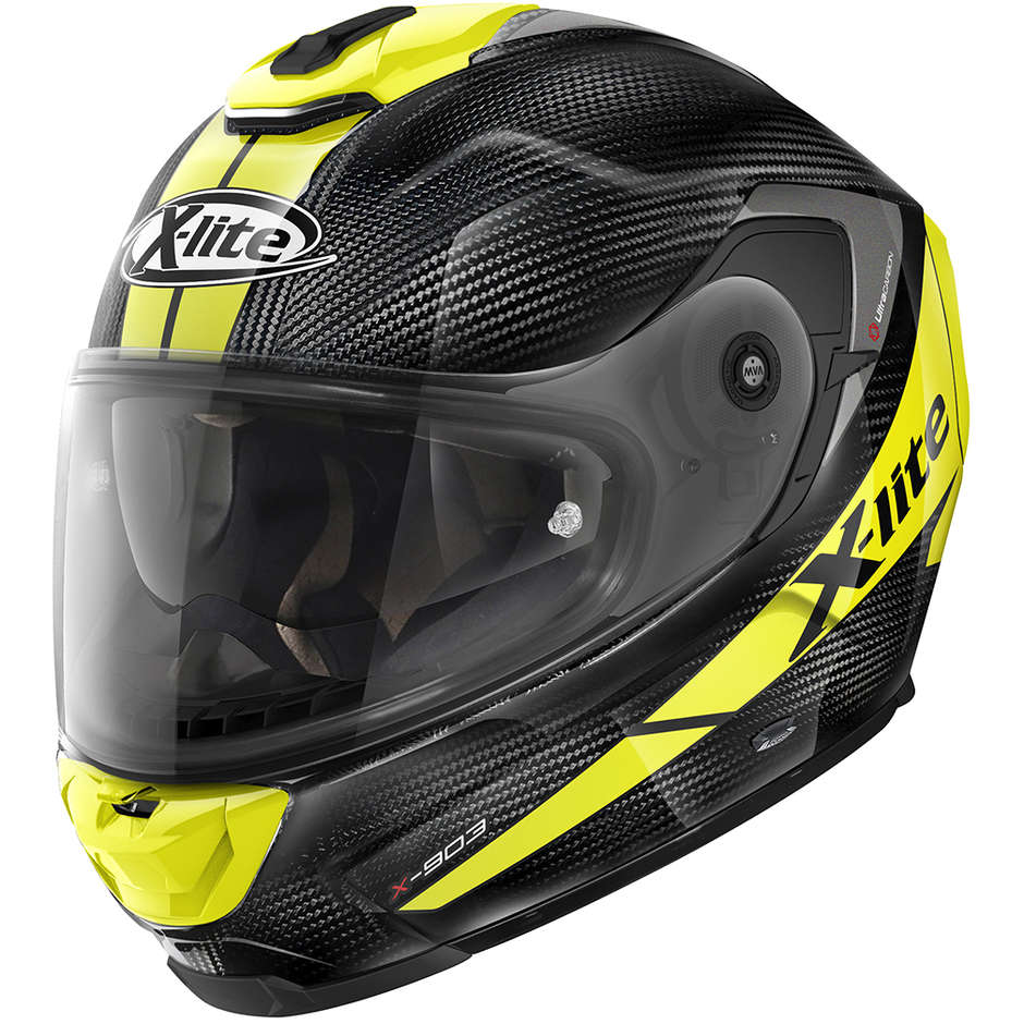 Full Carbon Motorcycle Helmet X-Lite X-903 Ultra Carbon GRAND TOUR N-Com 061 Yellow
