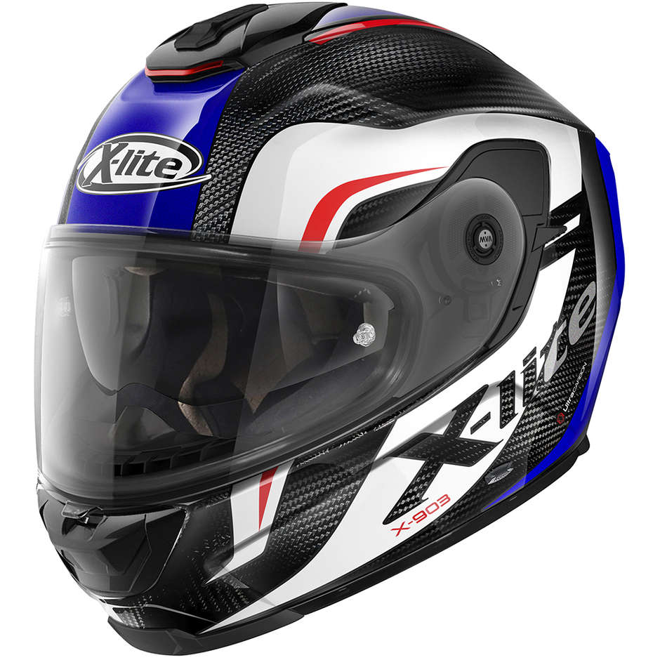 Full Carbon Motorcycle Helmet X-Lite X-903 Ultra Carbon MAVEN N-Com 042 Blue