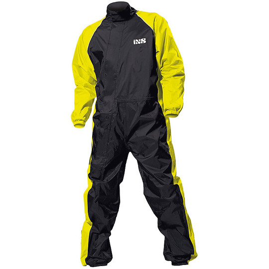 Full Cover Waterproof Raincoat Moto Ixs Orca Evo Black Yellow Fluo