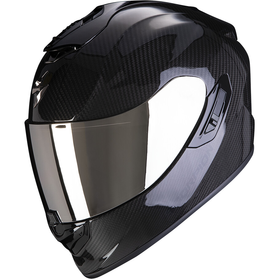 Full Face Carbon Motorcycle Helmet Scorpion EXO-1400 EVO 2 CARBON AIR Solid Gloss Black