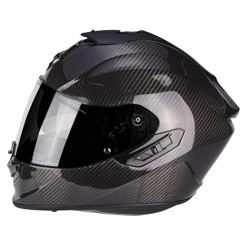 Full Face Carbon Motorcycle Helmet Scorpion EXO-1400 EVO 2 CARBON AIR Solid Gloss Black