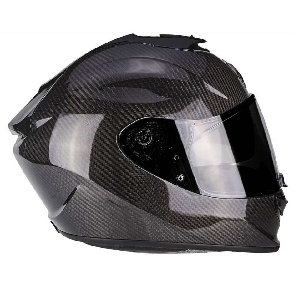 Full Face Carbon Motorcycle Helmet Scorpion EXO-1400 EVO 2 CARBON AIR Solid Gloss Black