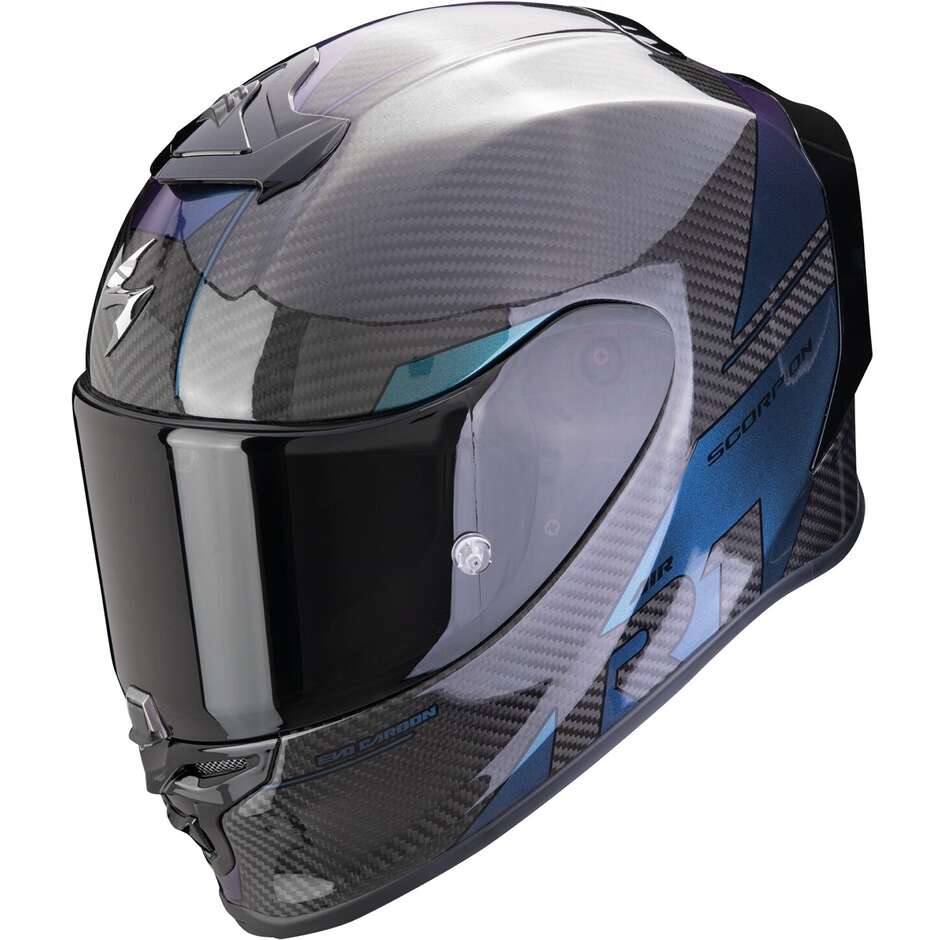 Full Face Carbon Motorcycle Helmet Scorpion EXO R1 EVO CARBON AIR RALLY Black Camaleon