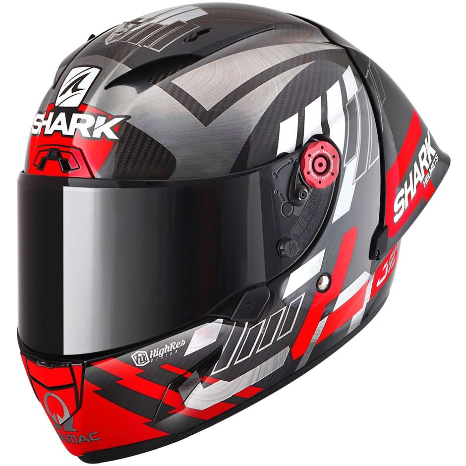 Full Face Carbon Motorcycle Helmet Shark RACE-R PRO GP 06 REPLICA ZARCO WINTER TEST Carbon Chrome Red