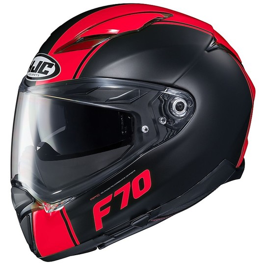 Full Face Fiberglas Helm Doppelvisier Motorrad HJC F70 MAGO MC1SF Matt Schwarz Rot Glänzend