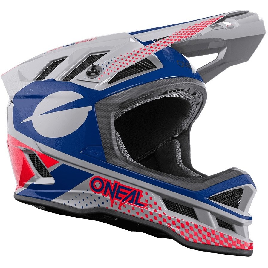 Full Face Helmet Bike Mtb eBike Oneal Blade Polycarbonate Ace Gray Blue