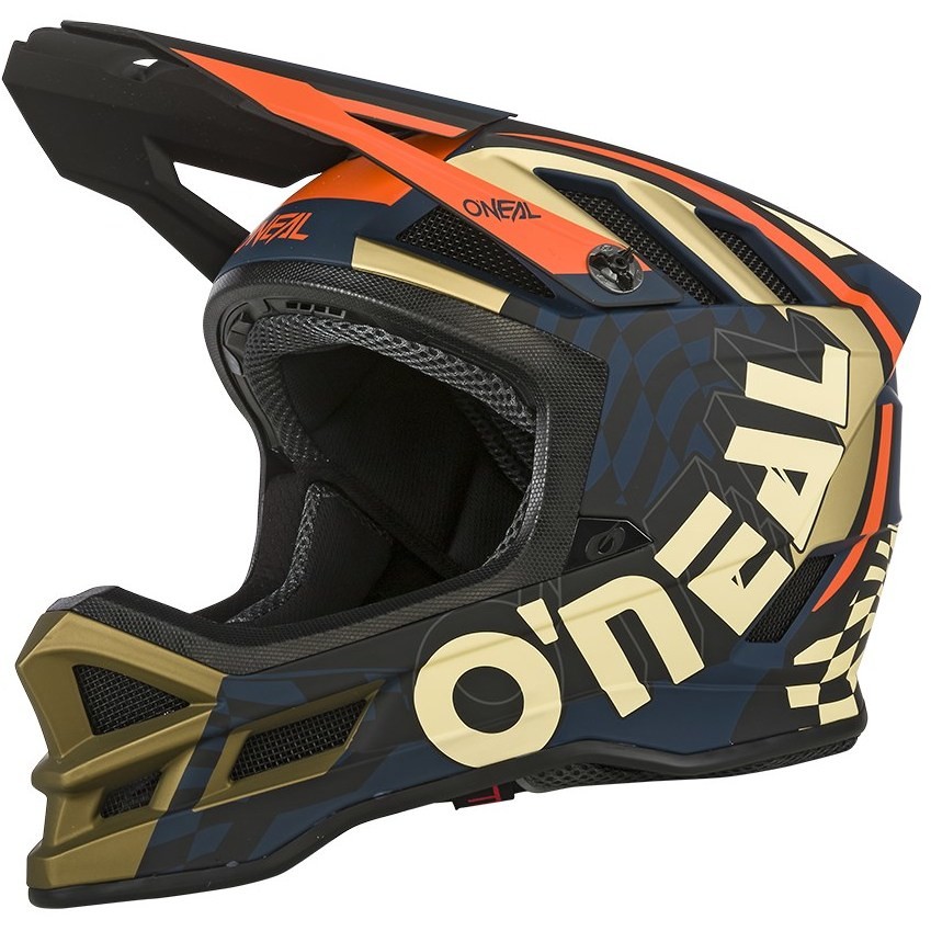 Full Face Helmet Bike Mtb eBike Oneal Blade Polycarbonate Zyphr Blue Orange