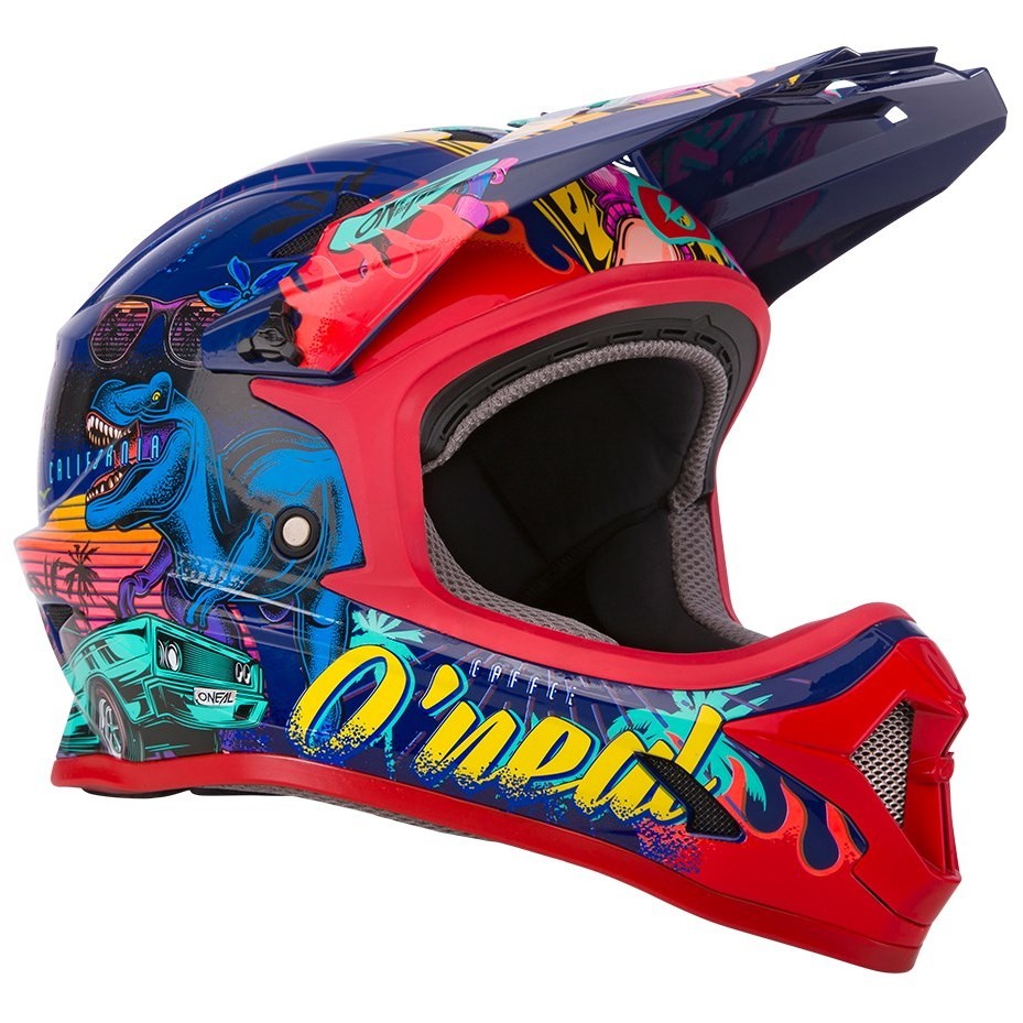Full Face Helmet Child Bike Mtb eBike Oneal Sonus Rex Multi Red Blue
