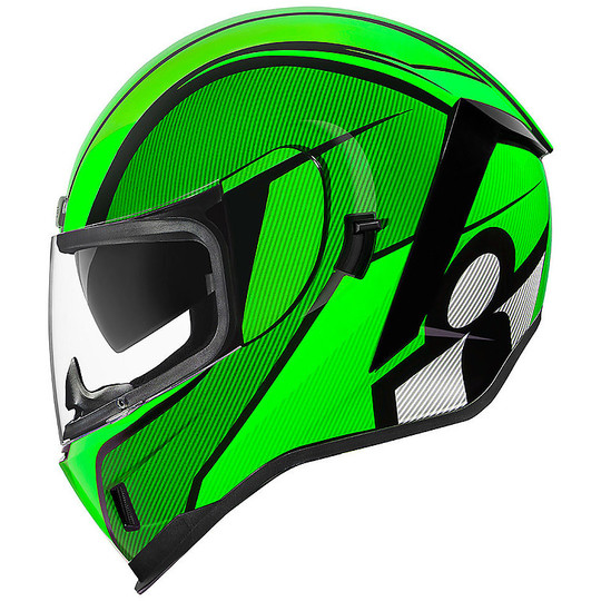 Full Face Helmet Double Visor Icon AIRFORM Green Conflux