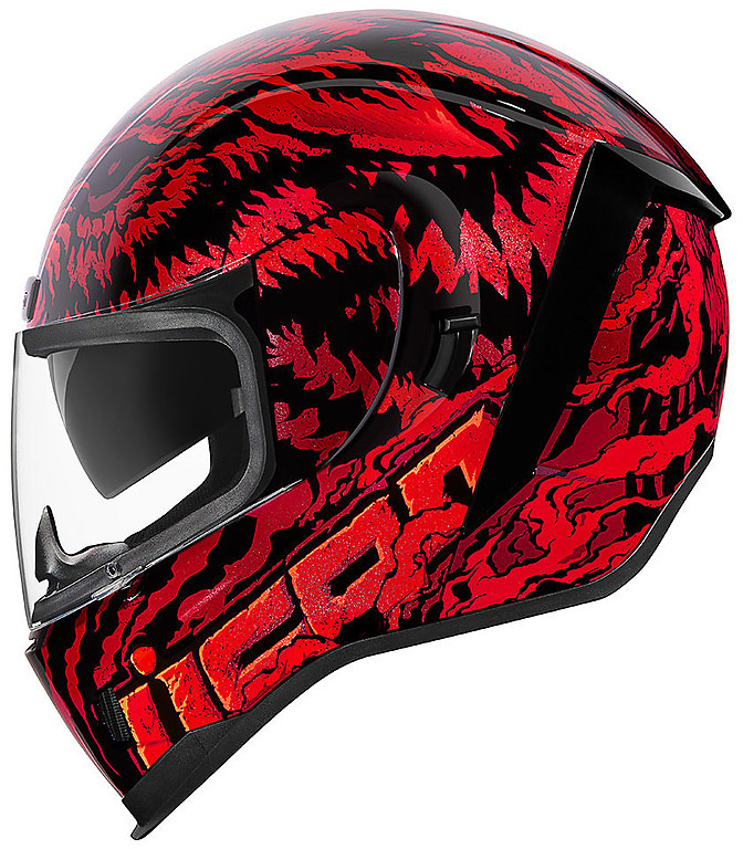 Full Face Helmet Double Visor Icon AIRFORM Lycan Red For Sale