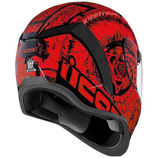 Full Face Helmet Double Visor Icon AIRFORM Sacrosanct Red