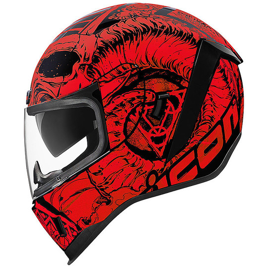 Full Face Helmet Double Visor Icon AIRFORM Sacrosanct Red