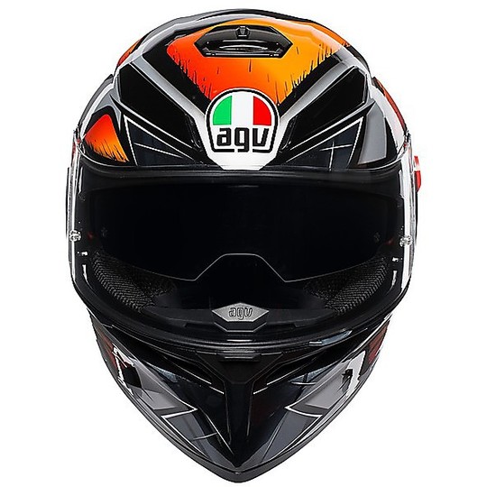 Full Face Helmet Double Visor Moto Agv K3 SV Multi LIQUEFY Black Orange