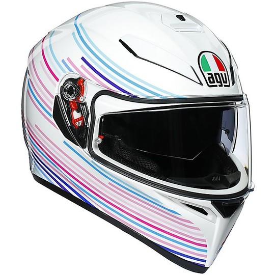 Full Face Helmet Double Visor Moto Agv K3 SV Multi SAKURA White Pearl Purple