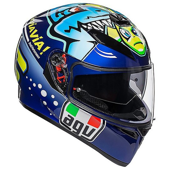 Full Face Helmet Double Visor Moto Agv K3 SV Top ROSSI MISANO 2015