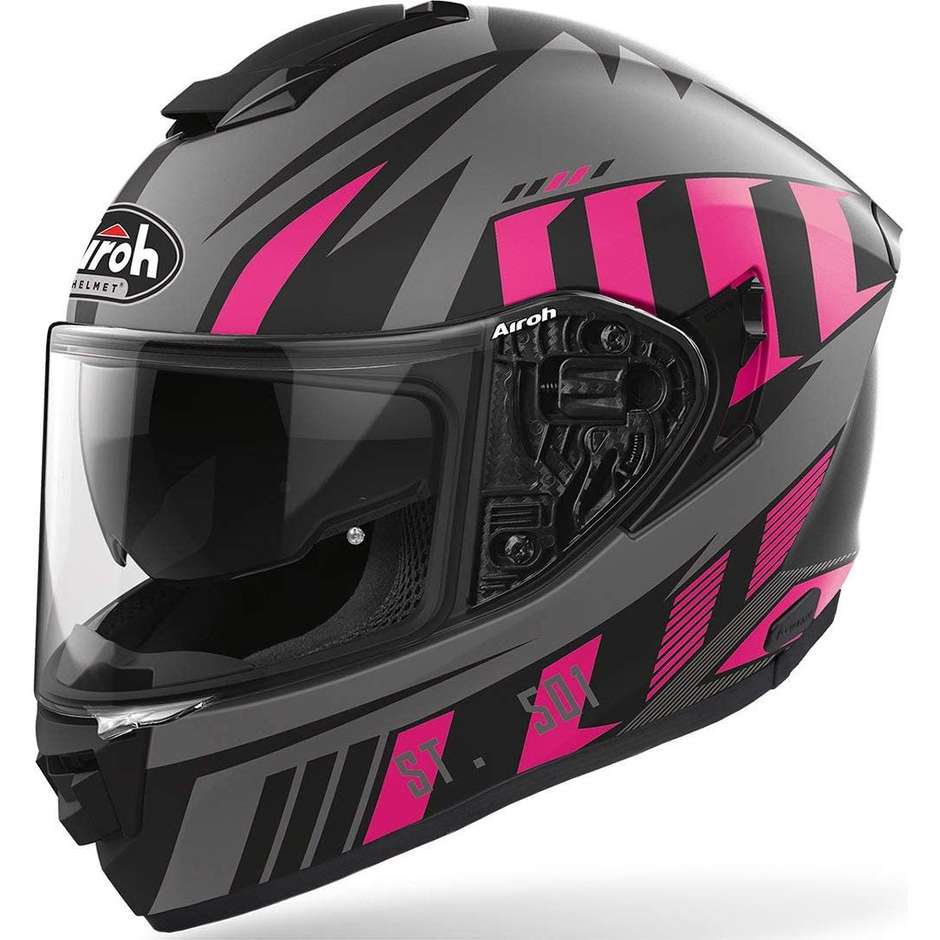 Full Face Helmet Double Visor Motorcycle Airoh ST 501 BLADE Pink Opaque