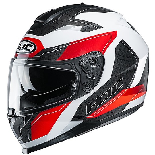 Full Face Helmet Double Visor Motorcycle HJC C70 CANEX MC1 White Black Red