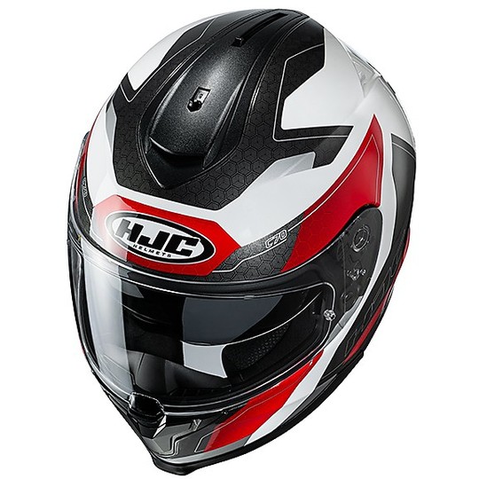 Full Face Helmet Double Visor Motorcycle HJC C70 CANEX MC1 White Black Red