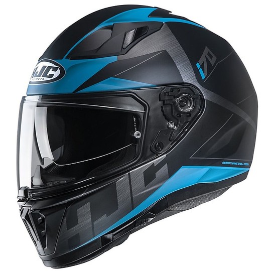 Full Face Helmet Double Visor Motorcycle HJC i70 ELUMA MC2SF Black Blue Matt