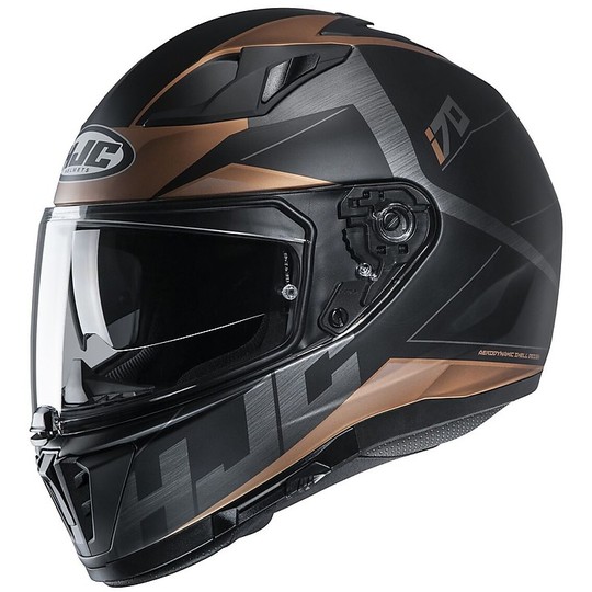 Full Face Helmet Double Visor Motorcycle HJC i70 ELUMA MC9SF Black Gold Matt