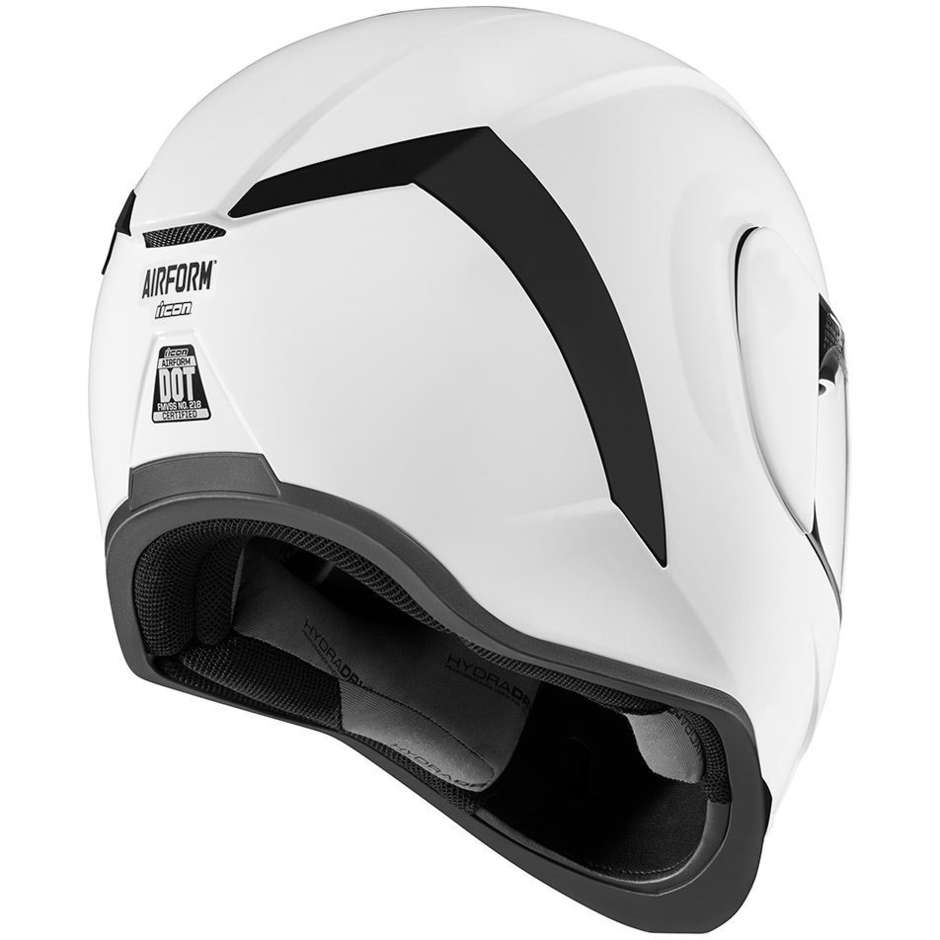 Full Face Helmet Dual Visor Icon AIRFORM Solid White Glossy