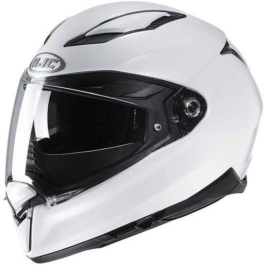 Full Face Helmet Fiber Double Visor Motorcycle HJC F70 Metal White Glossy