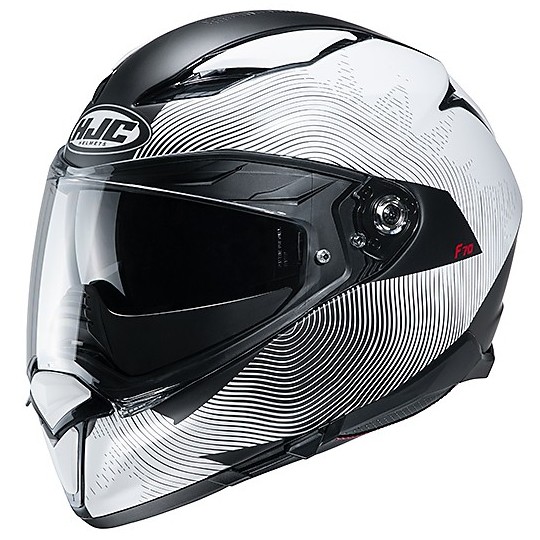 Full Face Helmet Fiber Double Visor Motorcycle HJC F70 SAMOS MC10SF White Black Matt