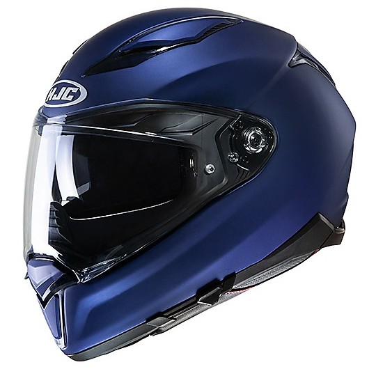 Full Face Helmet Fiber Double Visor Motorcycle HJC F70 Semi Opaque Blue Metallic