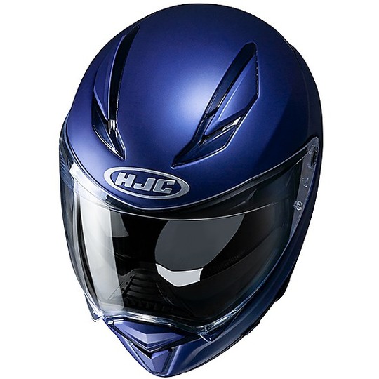Full Face Helmet Fiber Double Visor Motorcycle HJC F70 Semi Opaque Blue Metallic