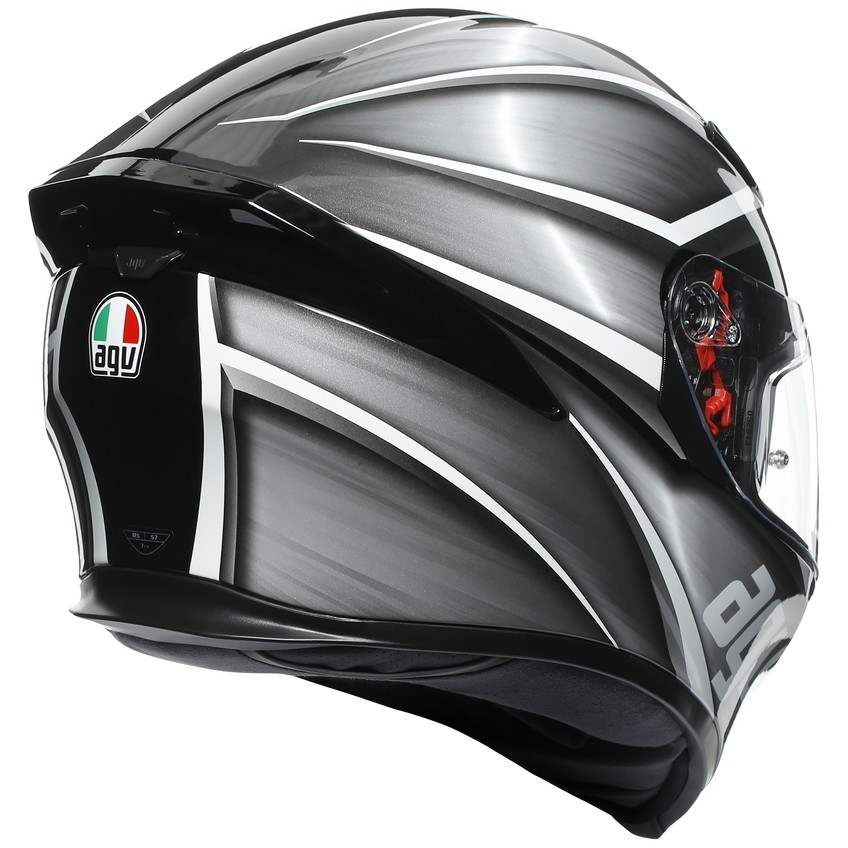 Full Face Helmet in AGV K5 S Multi TEMPEST Motorcycle Fiber Black Silver