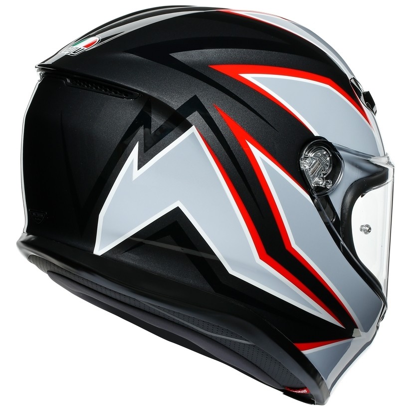 Full Face Helmet in AGV K6 Multi FLASH Motorcycle Fiber Black Gray Red