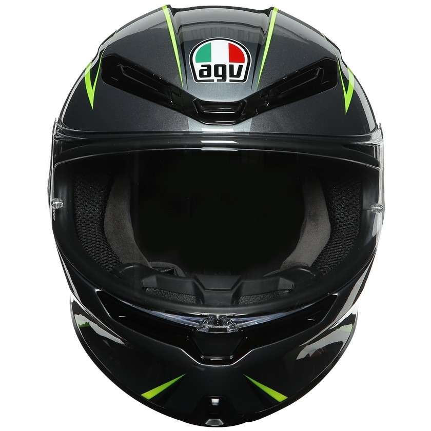 Full Face Helmet in AGV K6 Multi FLASH Motorcycle Fiber Gray Black Lime