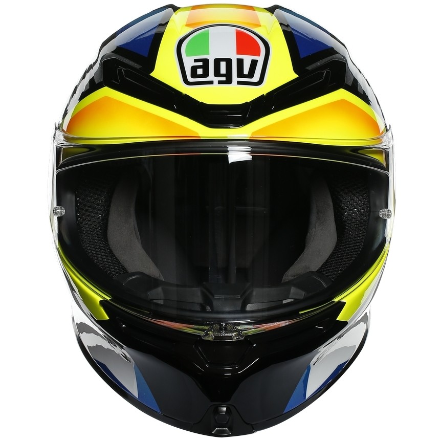 Full Face Helmet in AGV K6 Multi JOAN Motorcycle Fiber Black Blue Yellow