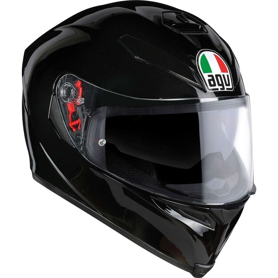 Full Face Helmet in Fiberglass AGV K5 S Mono Black Glossy