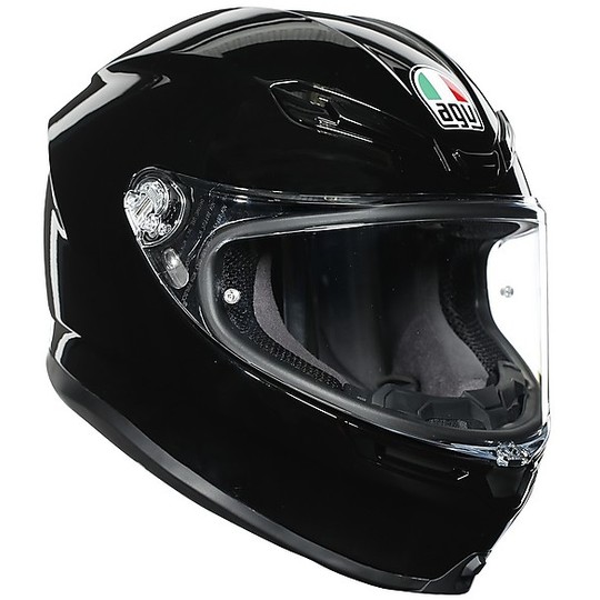 Full Face Helmet in Fiberglass AGV K6 Mono Gloss Black