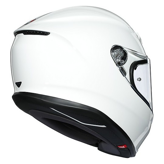 Full Face Helmet in Fiberglass AGV K6 Mono Gloss White