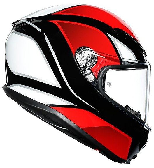 Full Face Helmet in Fiberglass AGV K6 Multi HYPHEN Black Red White 
