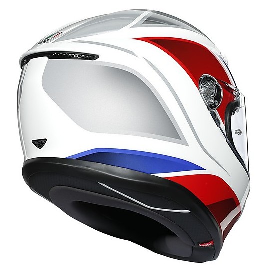 Full Face Helmet in Fiberglass AGV K6 Multi HYPHEN White Red Blue