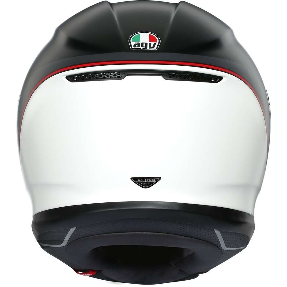 Full Face Helmet in Fiberglass AGV K6 Multi MINIMAL Black White Red Matt